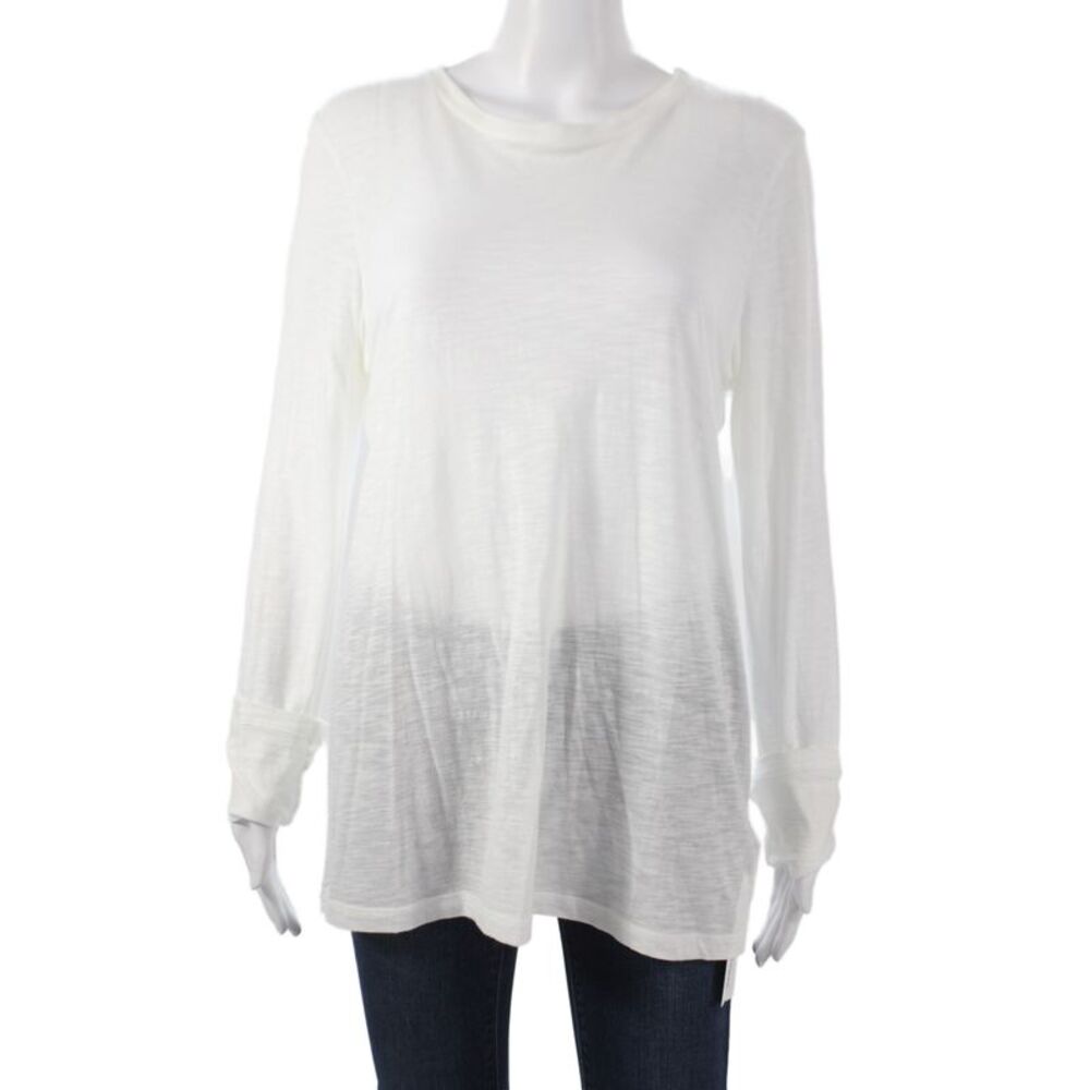 Proenza Schouler Womens White Cotton Tunic Long Sleeve Crew Neck Size L
